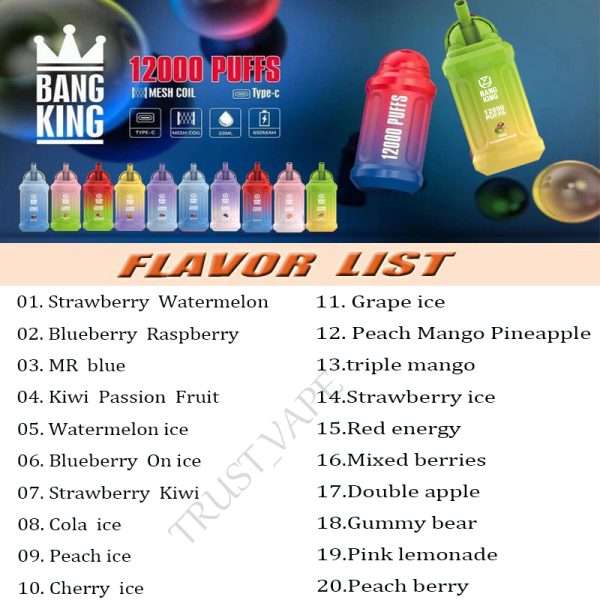 Strawberry Watermelon UZY Bang King 12000 vape Gausūs garai