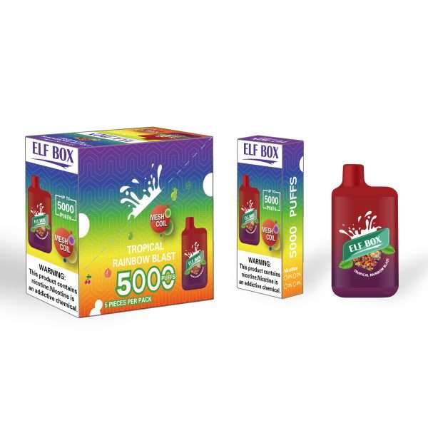 Elf Box 5000 niveaux de nicotine Tropical Rainbow Blast