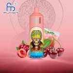 Fizzy Cherry RandM Tornado 9000 Pro best disposable vape with ejuice display