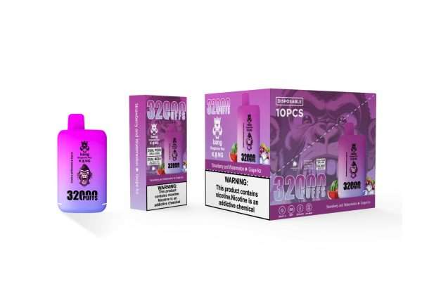 Φράουλα Καρπούζι & Σταφύλι Ice Bang King 32000 puffs