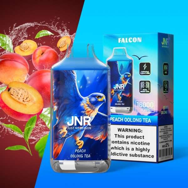 Праскова Oolong чай JNR Falcon 16000 пуф за еднократна употреба електронна цигара